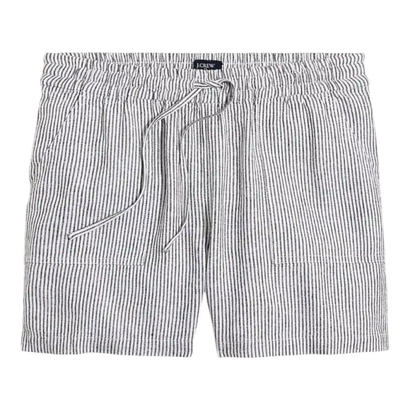 NWT! J. Crew Black & White Striped Linen-Blend Drawstring Shorts. Size 3X. - Picture 10 of 10